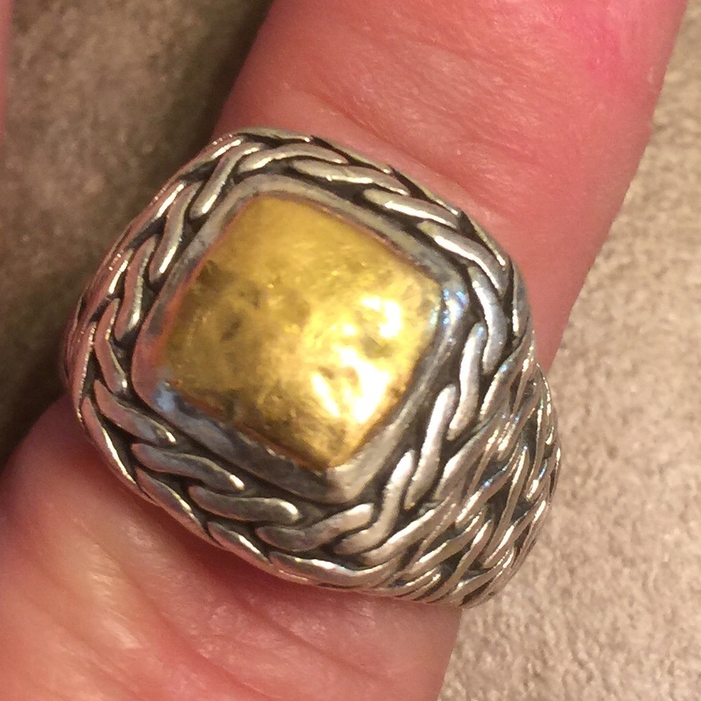 John Hardy gold and silver ring